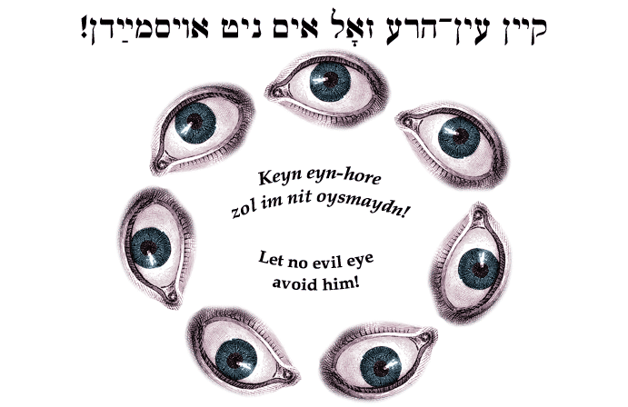 Yiddish: Let no evil eye avoid him!