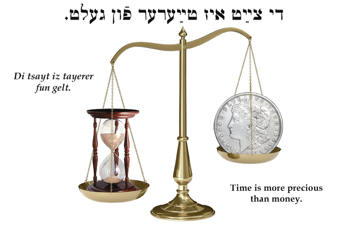 Yiddish: Time is more precious than money.